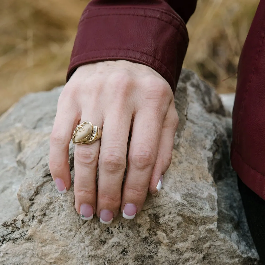 Elk Ivory Four Diamond Accented Ring