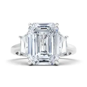 Emerald Cut Engagement Ring With Trapezoids