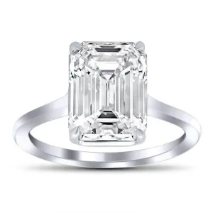 Emerald Cut Forever One Moissanite Solitaire Ring