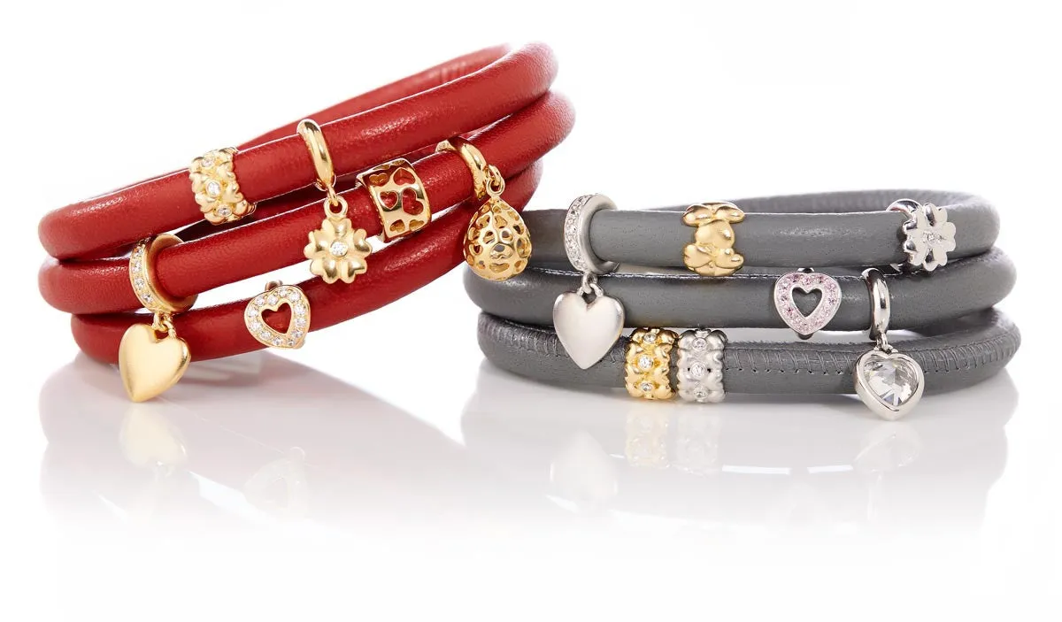 Endless Double Gray Leather Bracelet