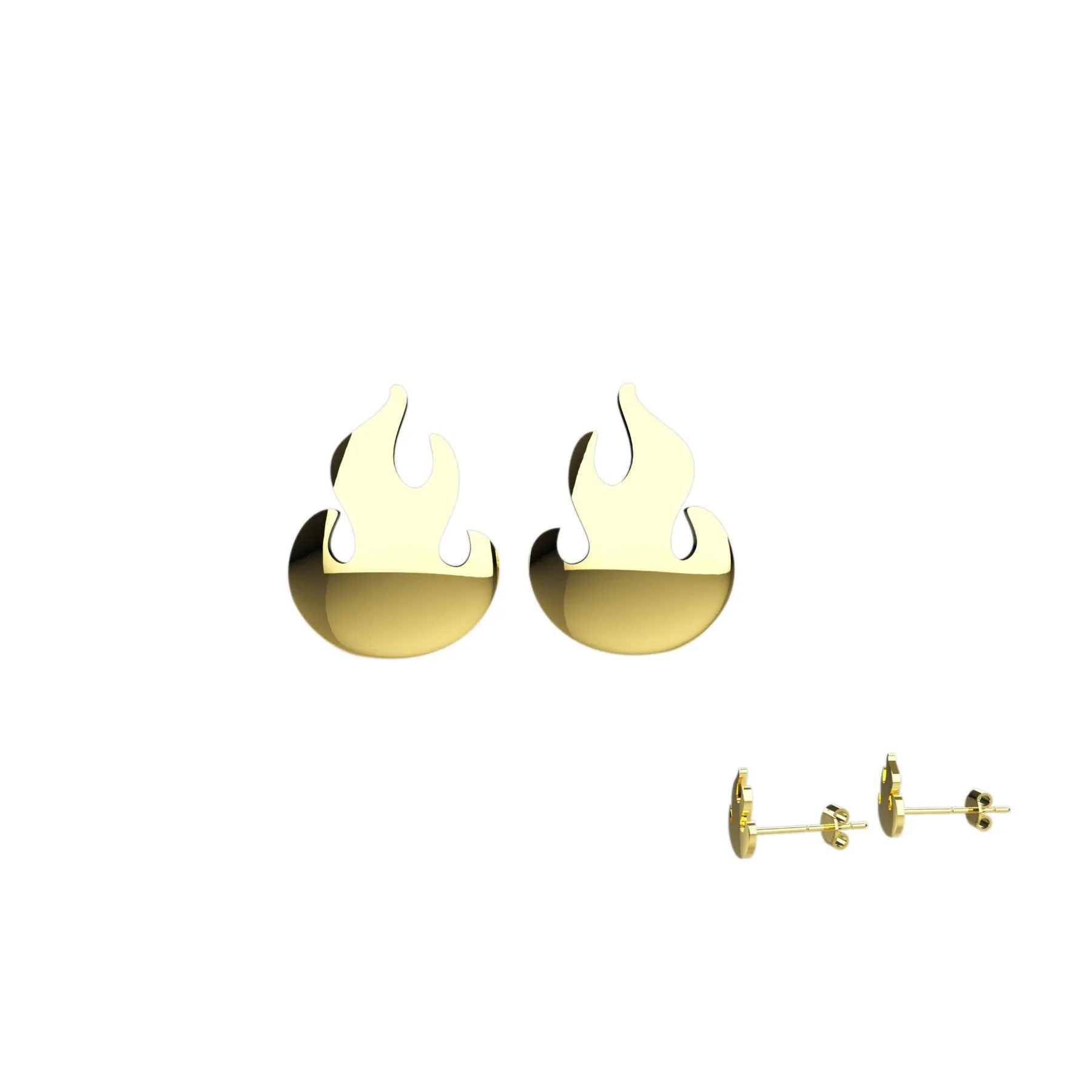 Fire Flame Stud Ear Jewelry