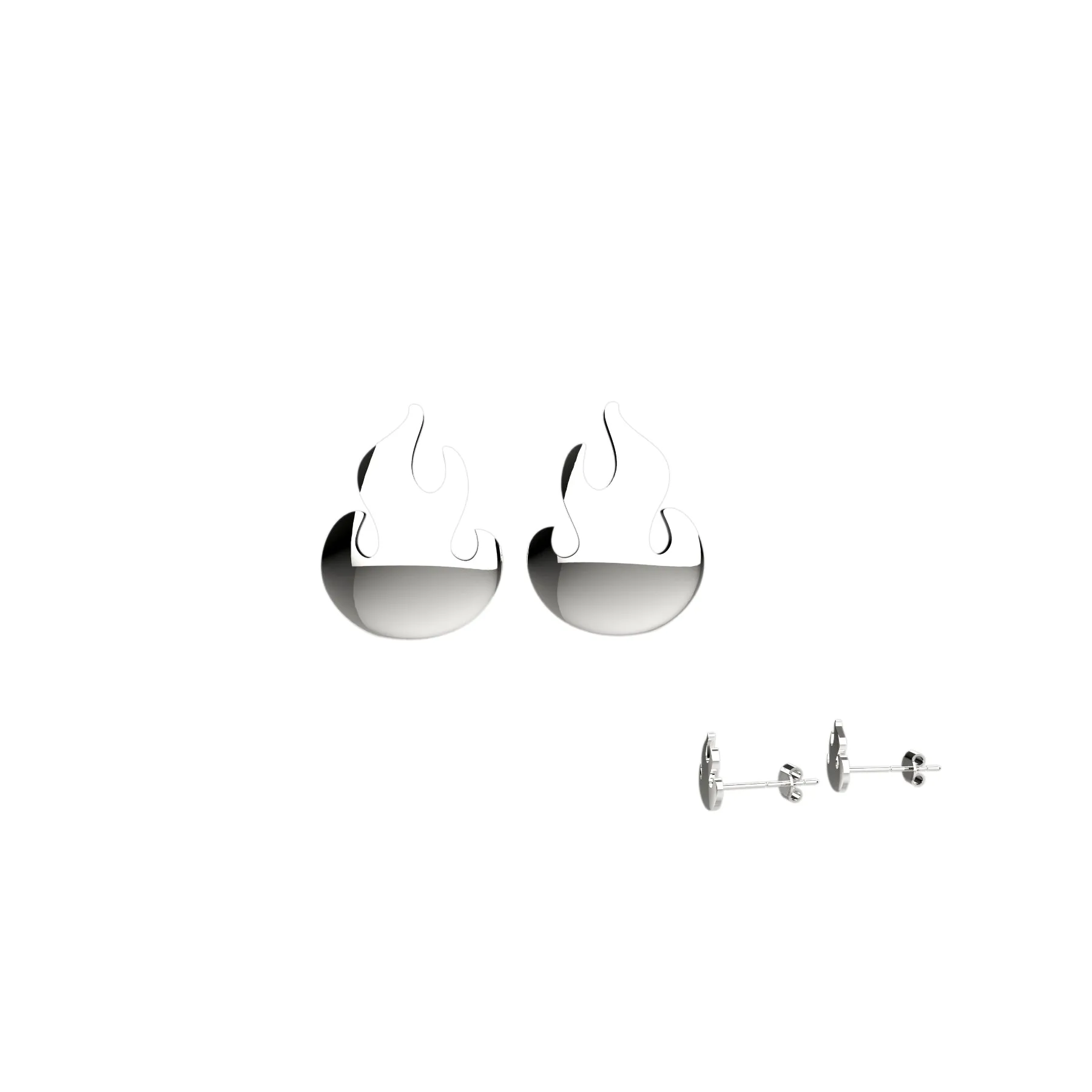 Fire Flame Stud Ear Jewelry