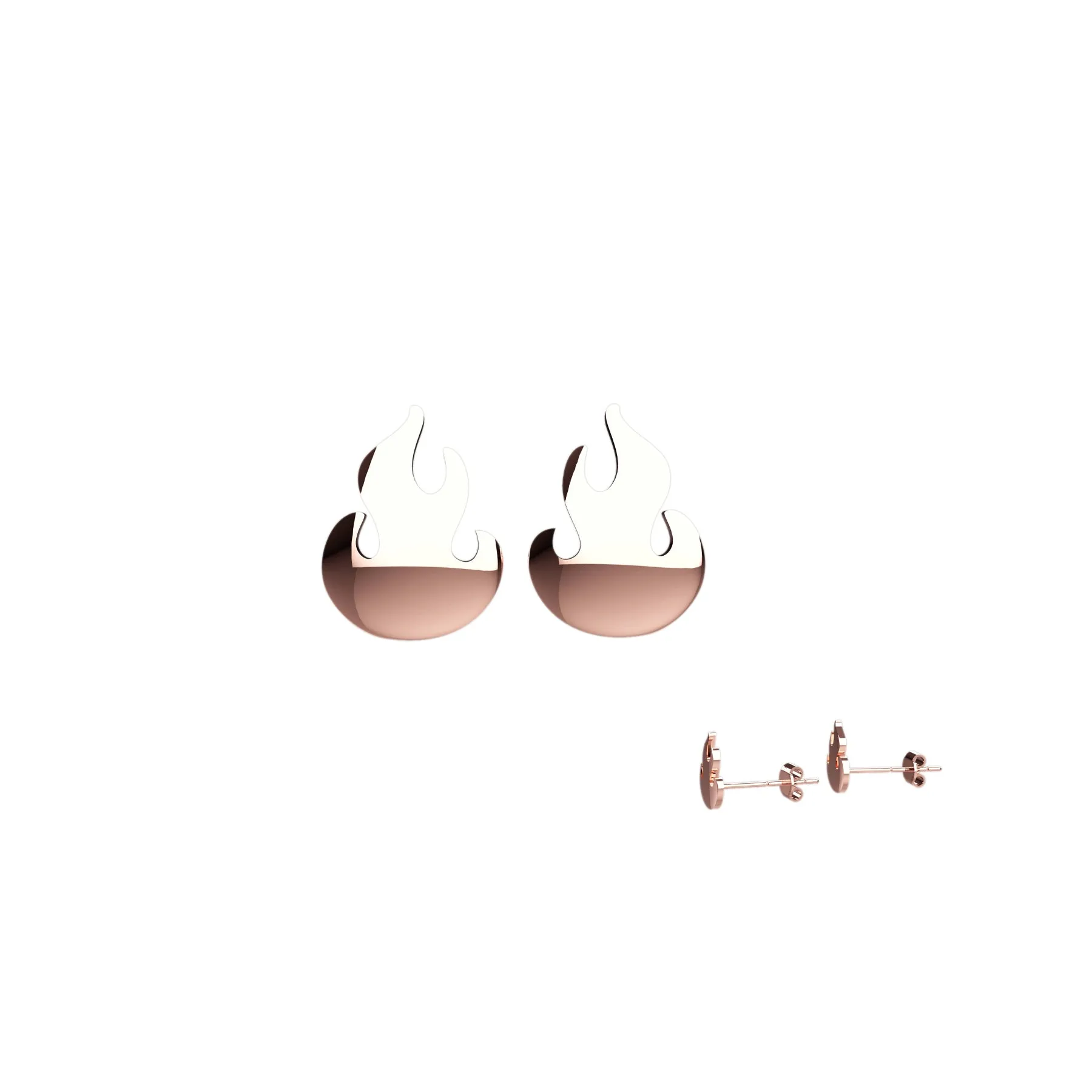 Fire Flame Stud Ear Jewelry