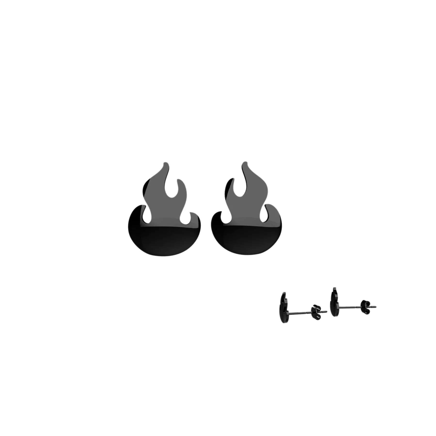 Fire Flame Stud Ear Jewelry