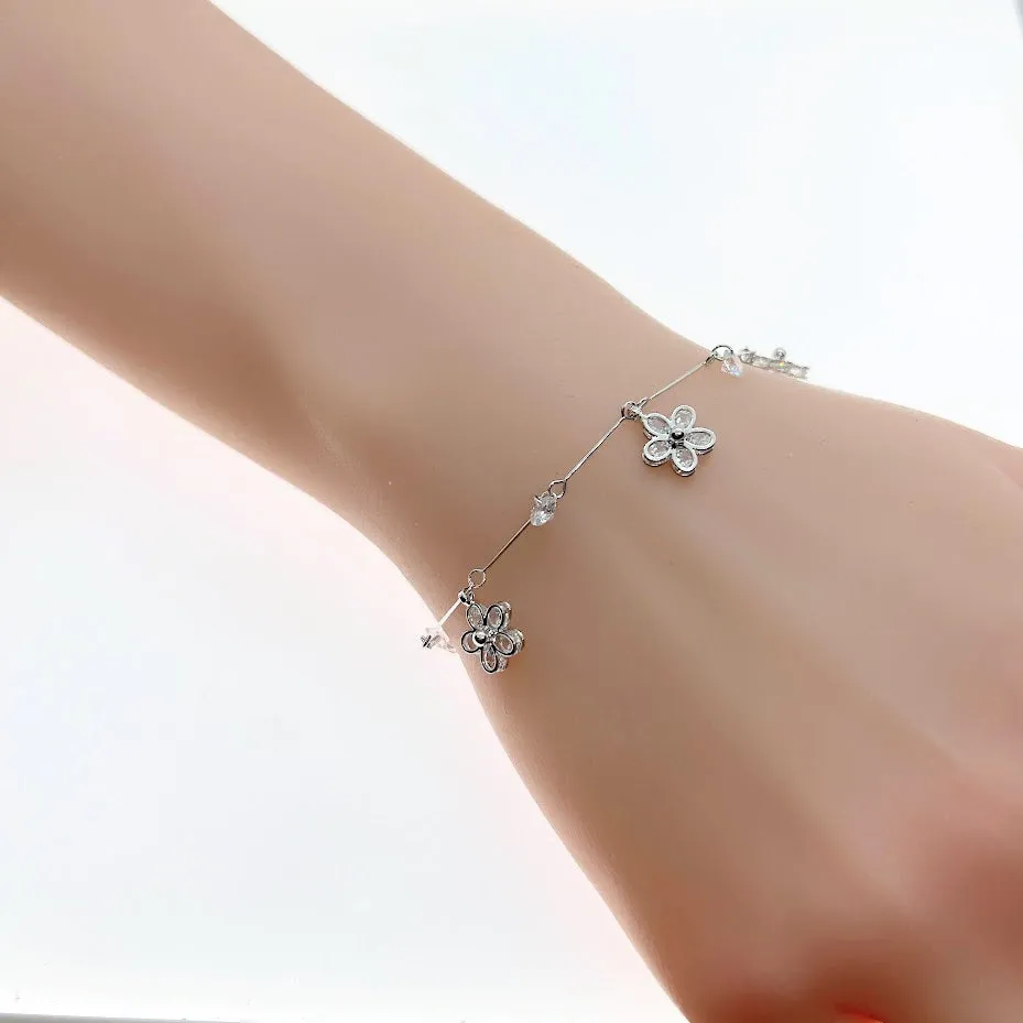 Flower Cubic Zirconia Bracelet