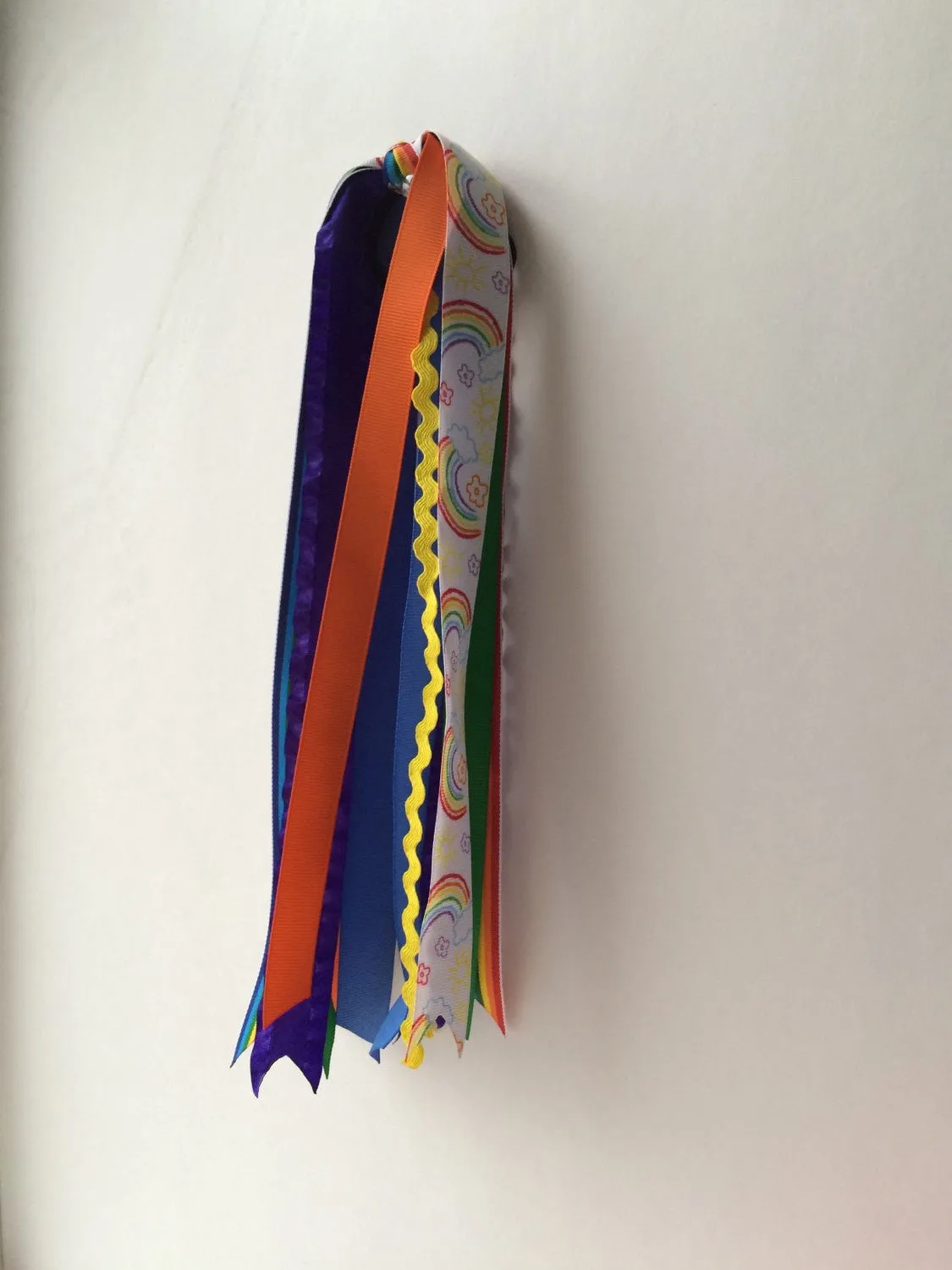 Girls Rainbow Hair Ponytail Ribbon Streamers I The Enchanted Magnolia