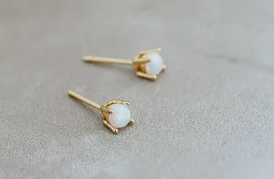 Gold Plate Opalite Studs