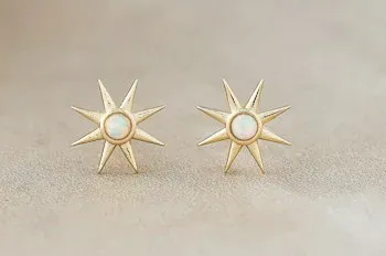 Gold Plate Opalite Studs
