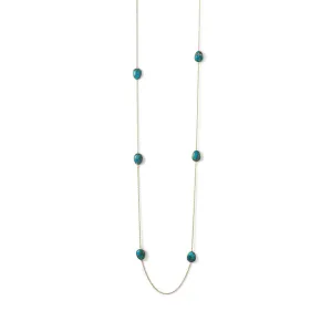 Gold Plated Turquoise Stone Endless Necklace