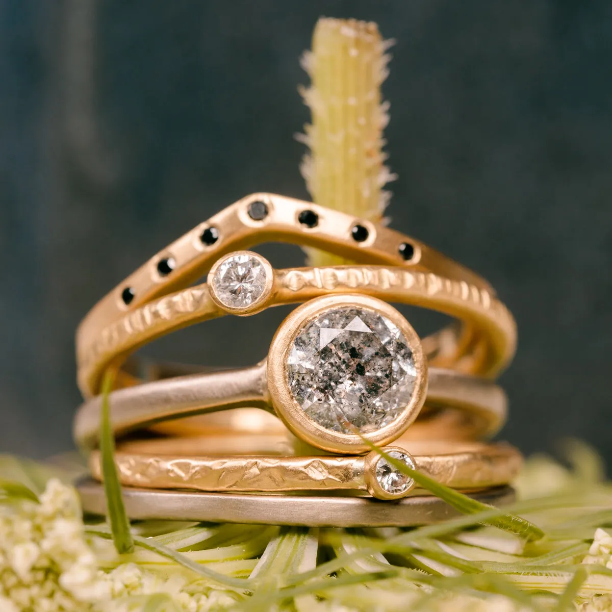 Goldyn Stacker Band - 18k Gold   Reclaimed Diamonds