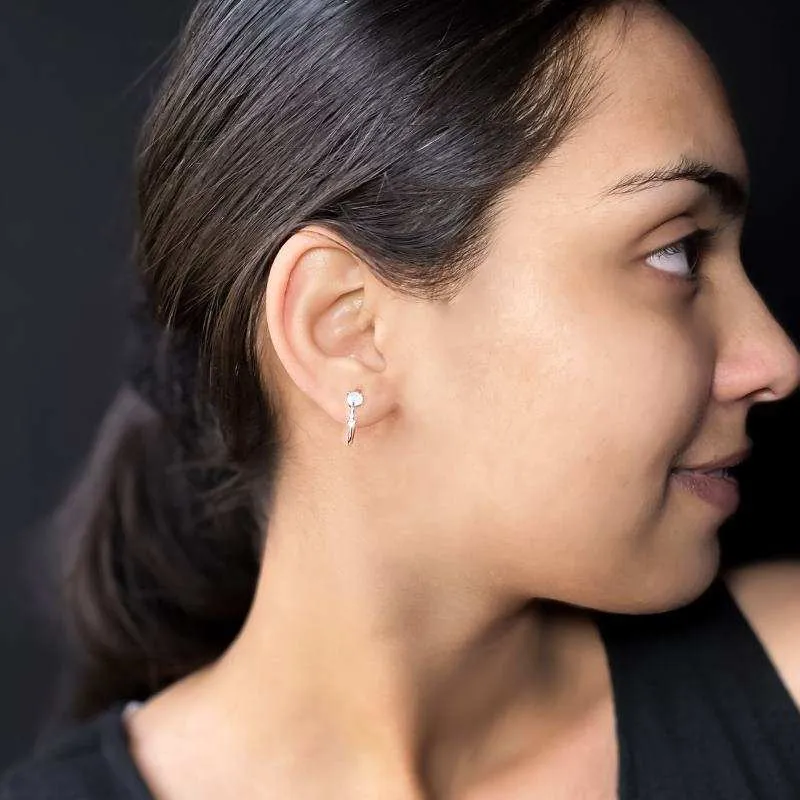 Hoop Earrings with Opal