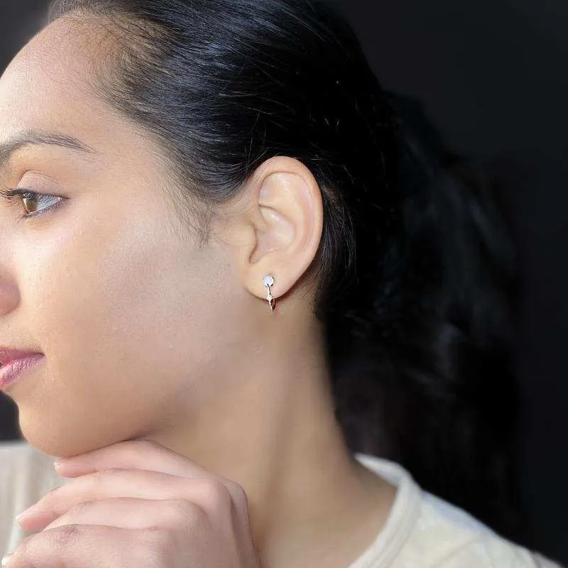Hoop Earrings with Opal