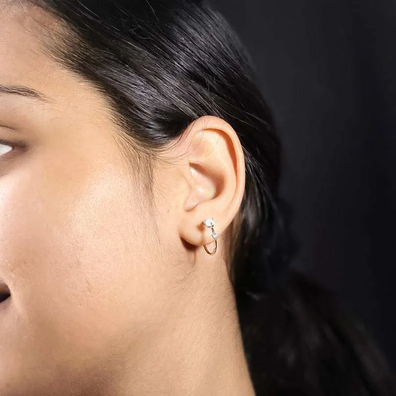 Hoop Earrings with Opal