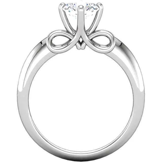 Infinity Style Solitaire Moissanite Engagement Ring