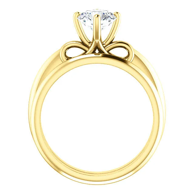 Infinity Style Solitaire Moissanite Engagement Ring