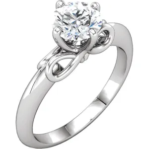Infinity Style Solitaire Moissanite Engagement Ring
