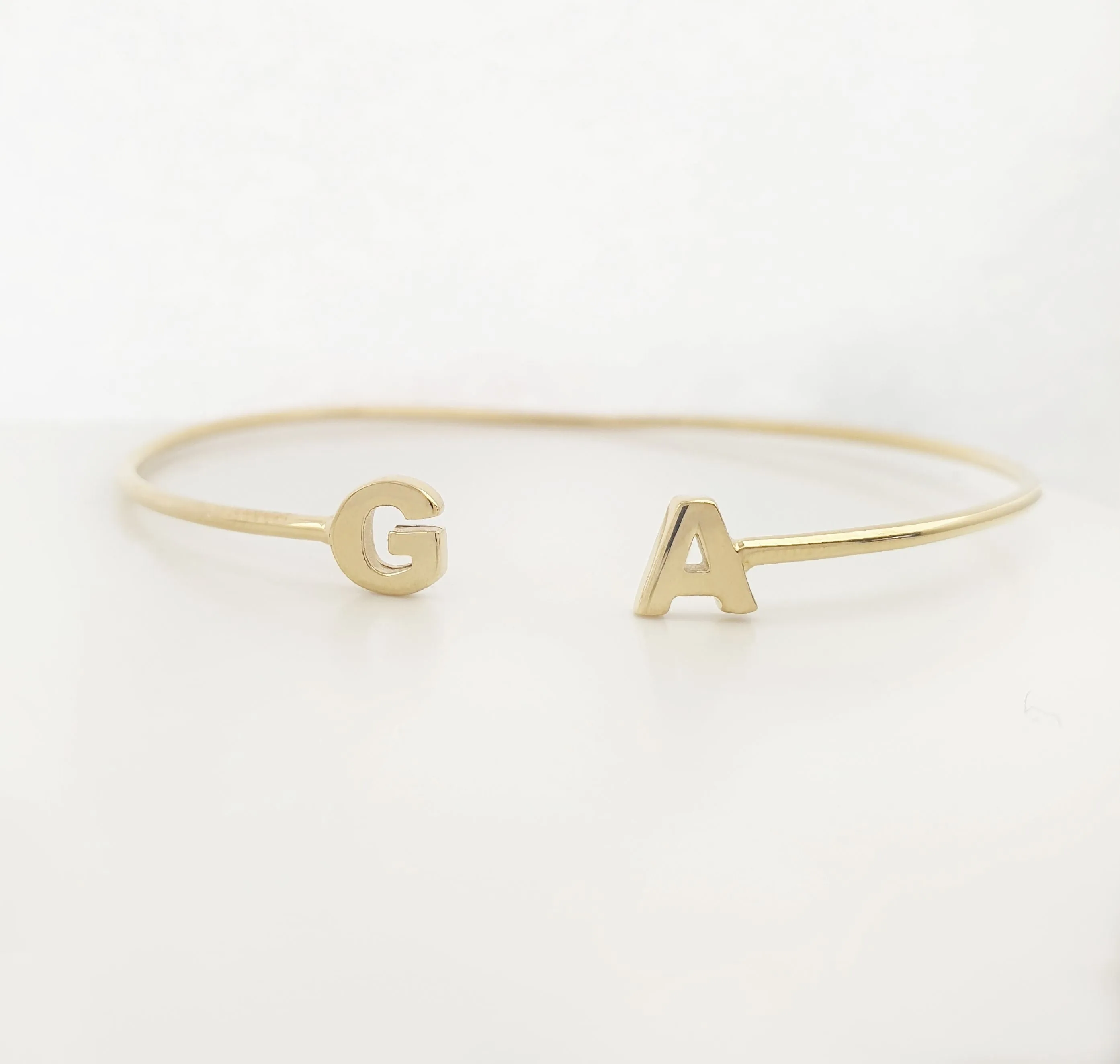Initial Bangle 14k In Solid Gold