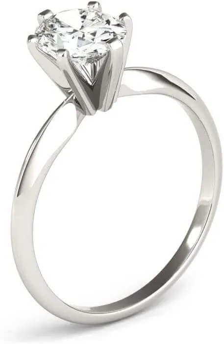 JewelMore 1 Carat - 3 Carat | Certified Lab Grown Diamond Engagement Ring For Women | 14K in White, Yellow Or Rose Gold | Lab Created Four-Prong Solitaire Diamond Engagement Ring | FG-VS1-VS2 Quality Revival Diamonds Engagement Ring