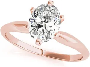 JewelMore 1 Carat - 3 Carat | Certified Lab Grown Diamond Engagement Ring For Women | 14K in White, Yellow Or Rose Gold | Lab Created Four-Prong Solitaire Diamond Engagement Ring | FG-VS1-VS2 Quality Revival Diamonds Engagement Ring