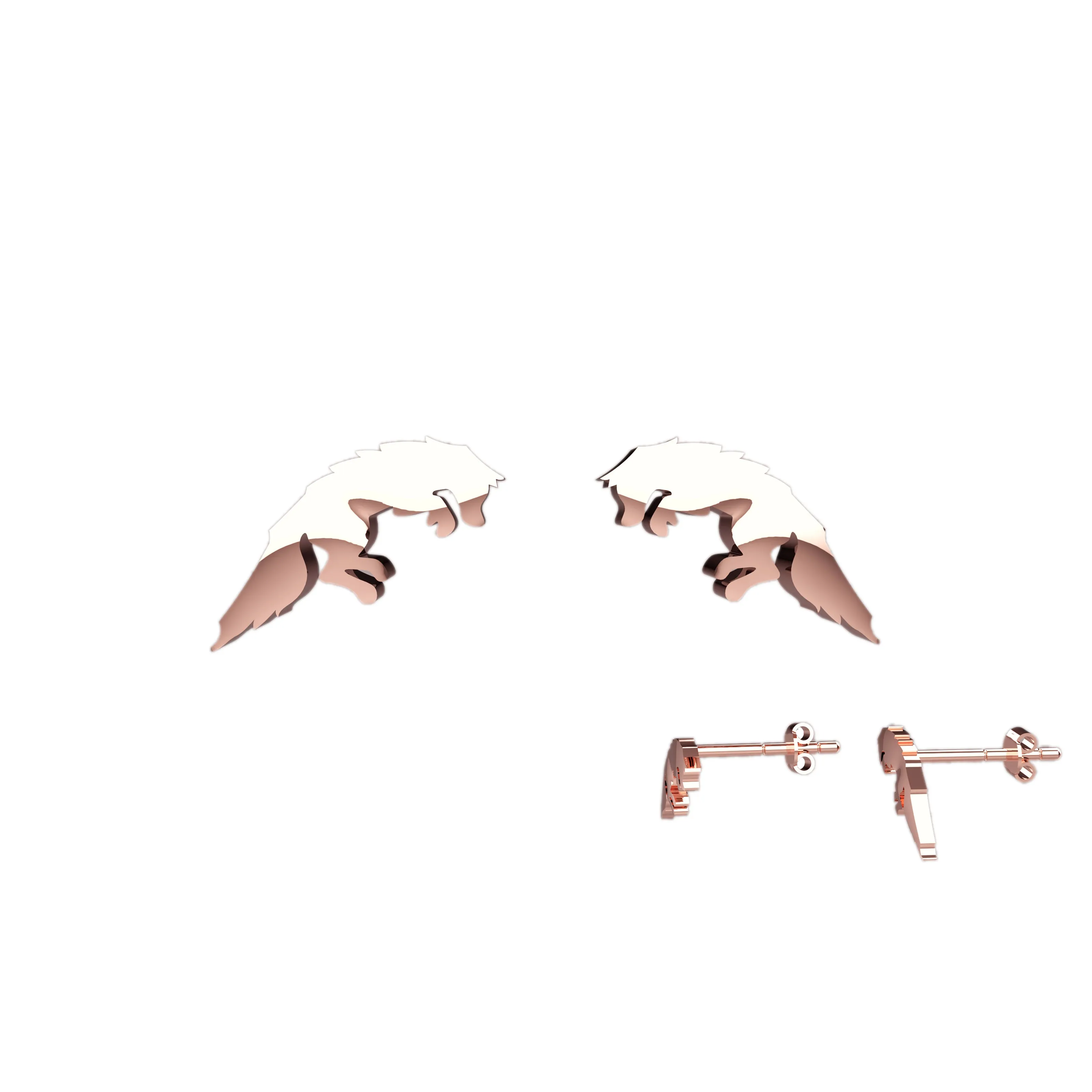 Jumping Fox Stud Earrings Animal Earrings