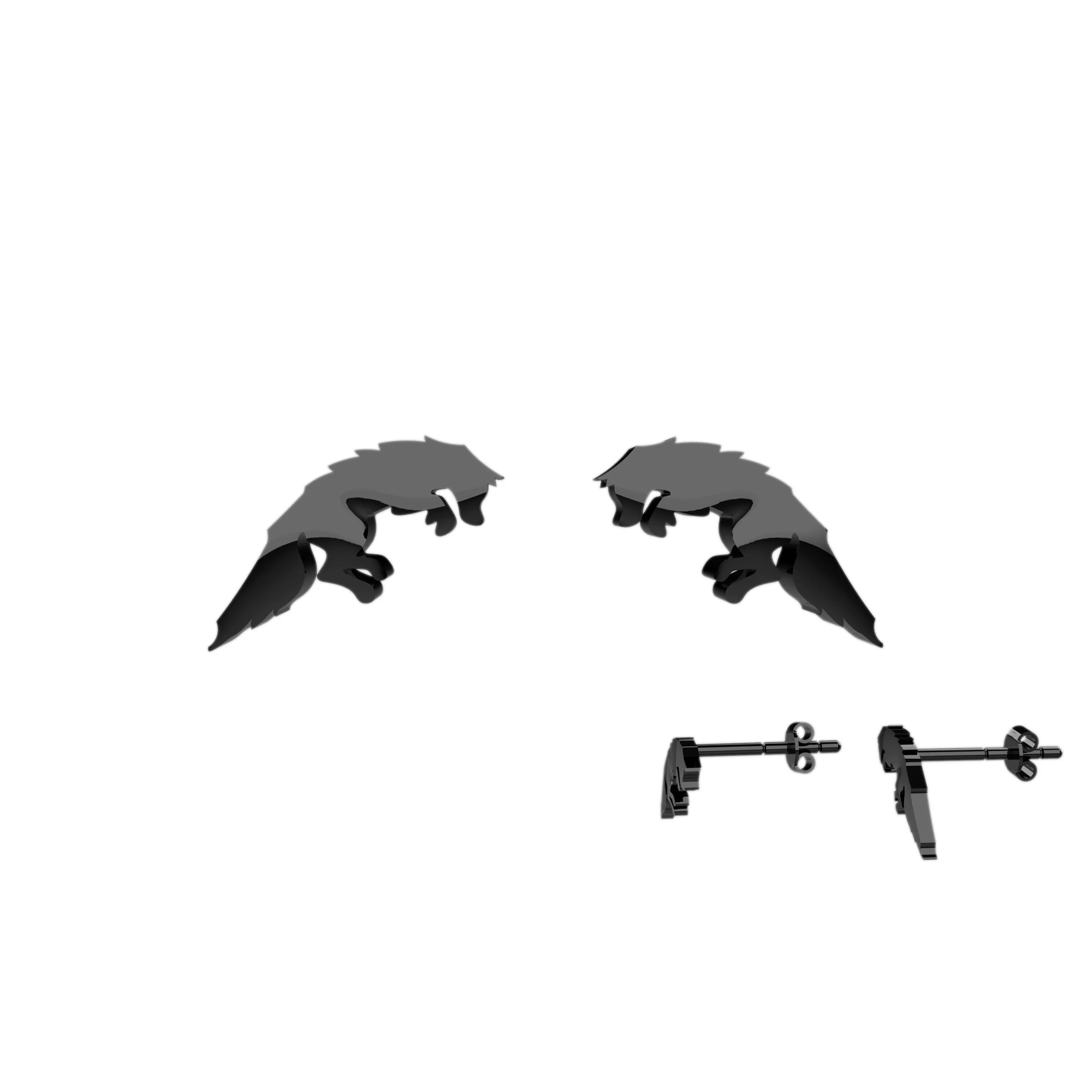 Jumping Fox Stud Earrings Animal Earrings
