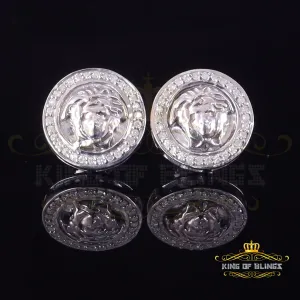 King Of Bling's 0.20ct Diamond 925 Sterling White Silver for Men's & Women's Stud Medusa Earring