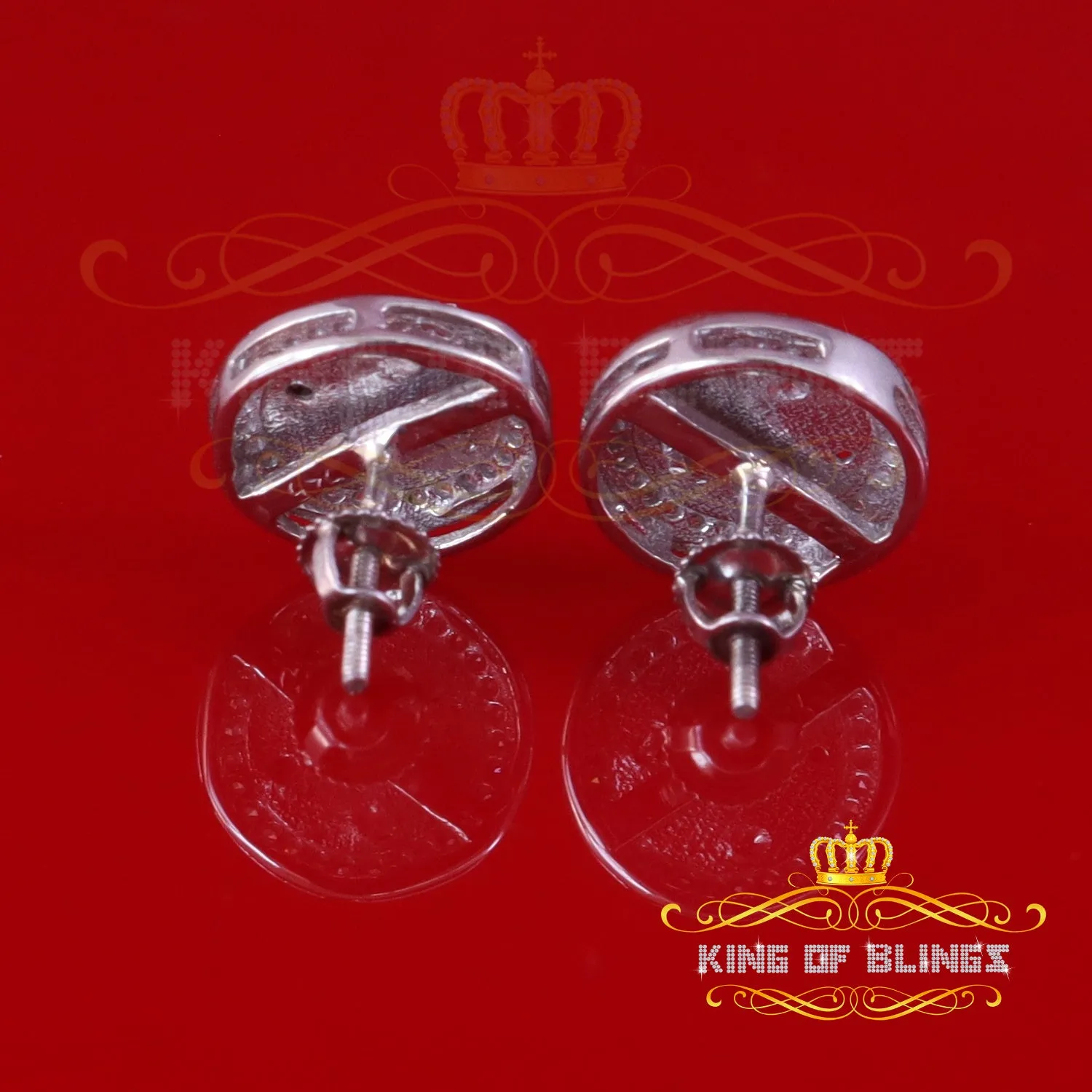 King Of Bling's 0.20ct Diamond 925 Sterling White Silver for Men's & Women's Stud Medusa Earring