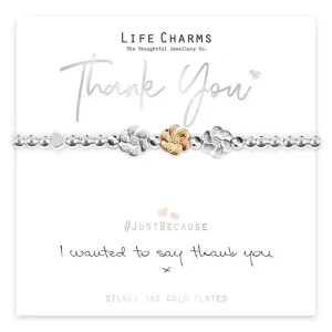 Life Charm Thank You Bracelet