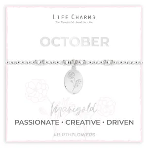Life Charms - October Birth Flower Bracelet