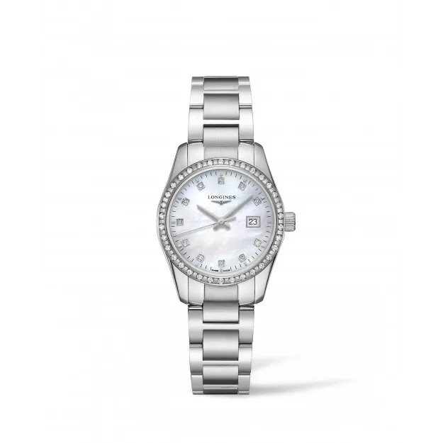 Longines Conquest Classic Watch MOP Dial Diamonds 29.5mm Quartz