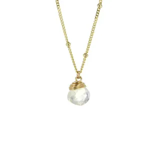 Lotus Vermeil Clear Quartz Trinket Necklace