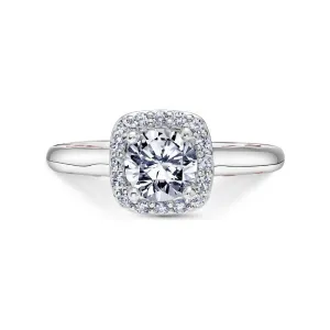 Luminaire Cushion Halo Engagement Ring