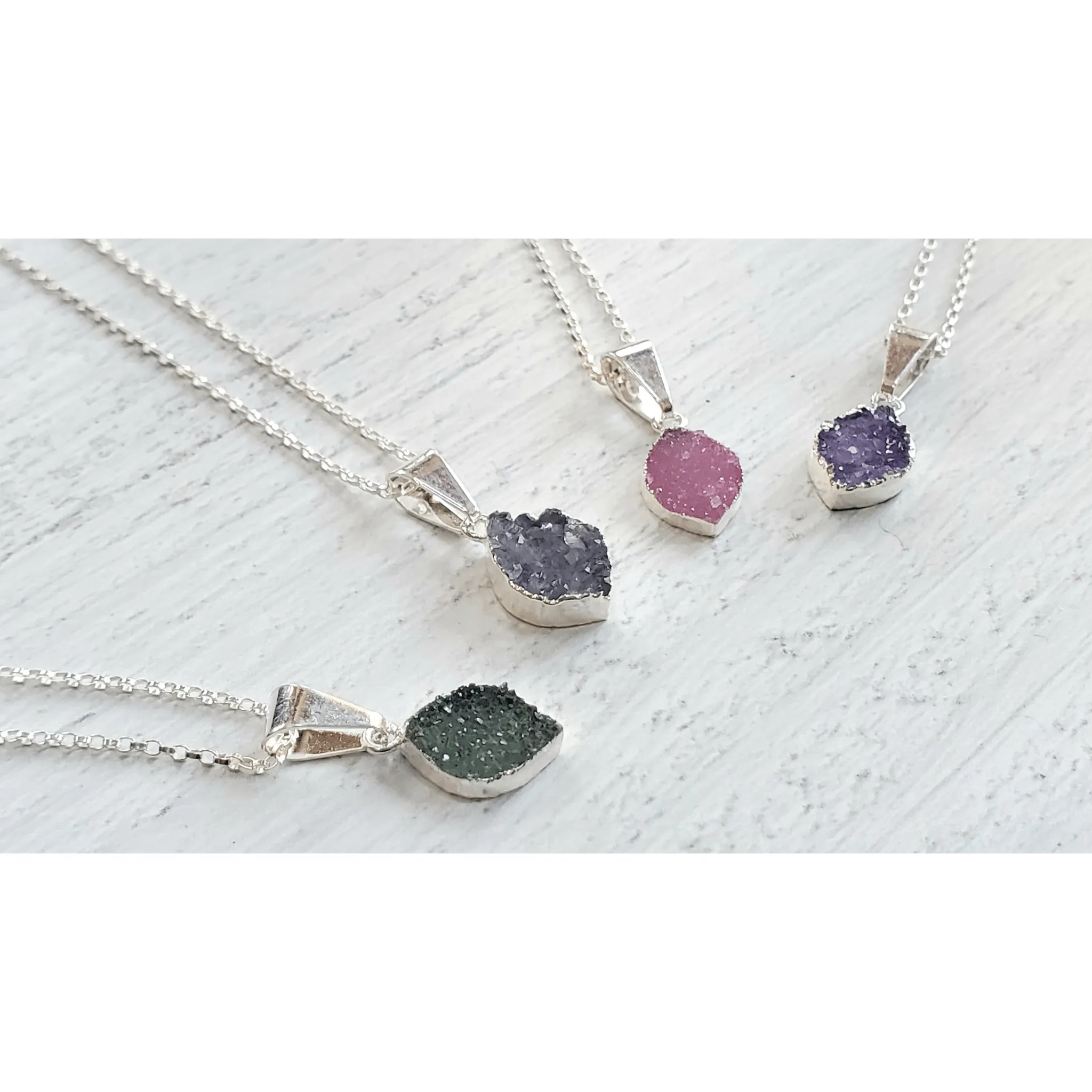 Marquis Druzy Sterling Silver Necklace
