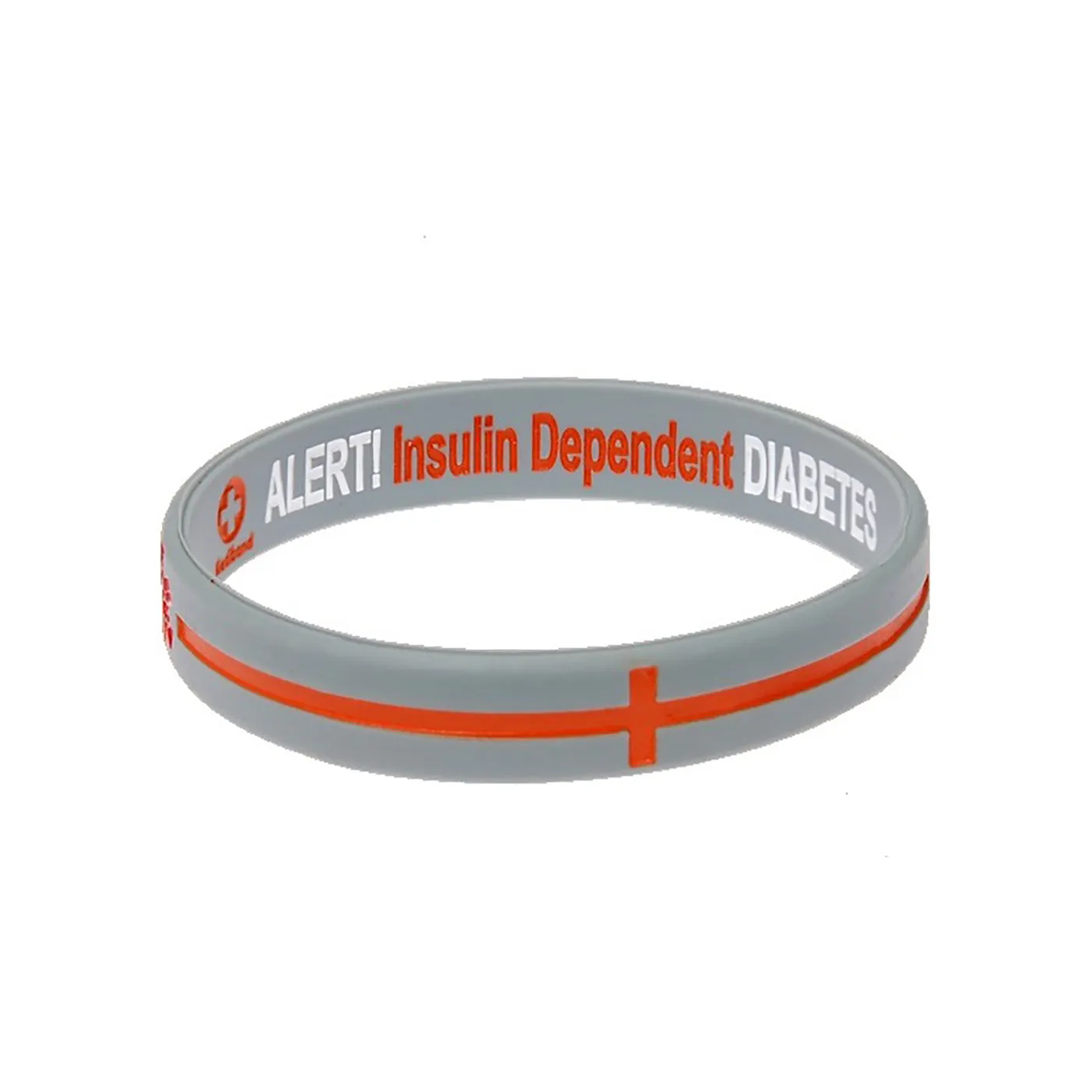 Mediband Insulin Dependant Reverse Wristband Silver