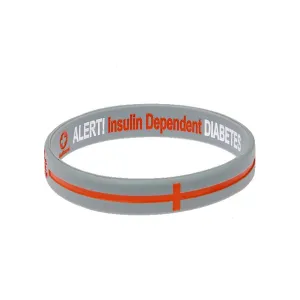 Mediband Insulin Dependant Reverse Wristband Silver