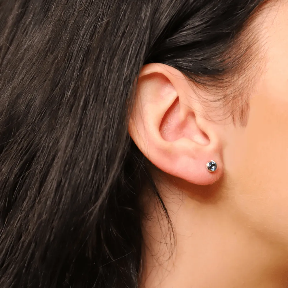 Milano Stud Earrings - Silver/Blue - 7597DB