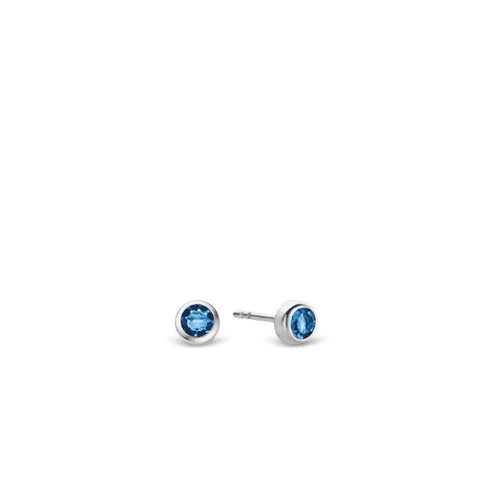 Milano Stud Earrings - Silver/Blue - 7597DB