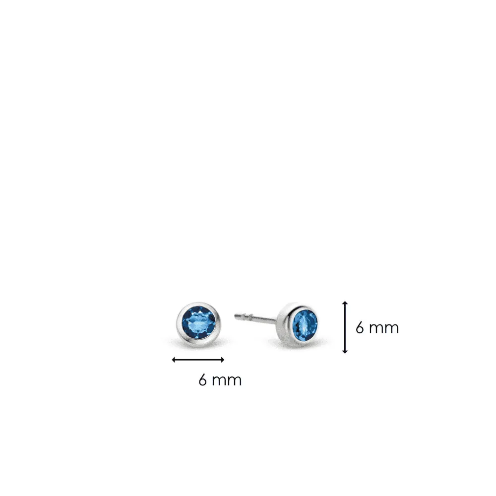 Milano Stud Earrings - Silver/Blue - 7597DB