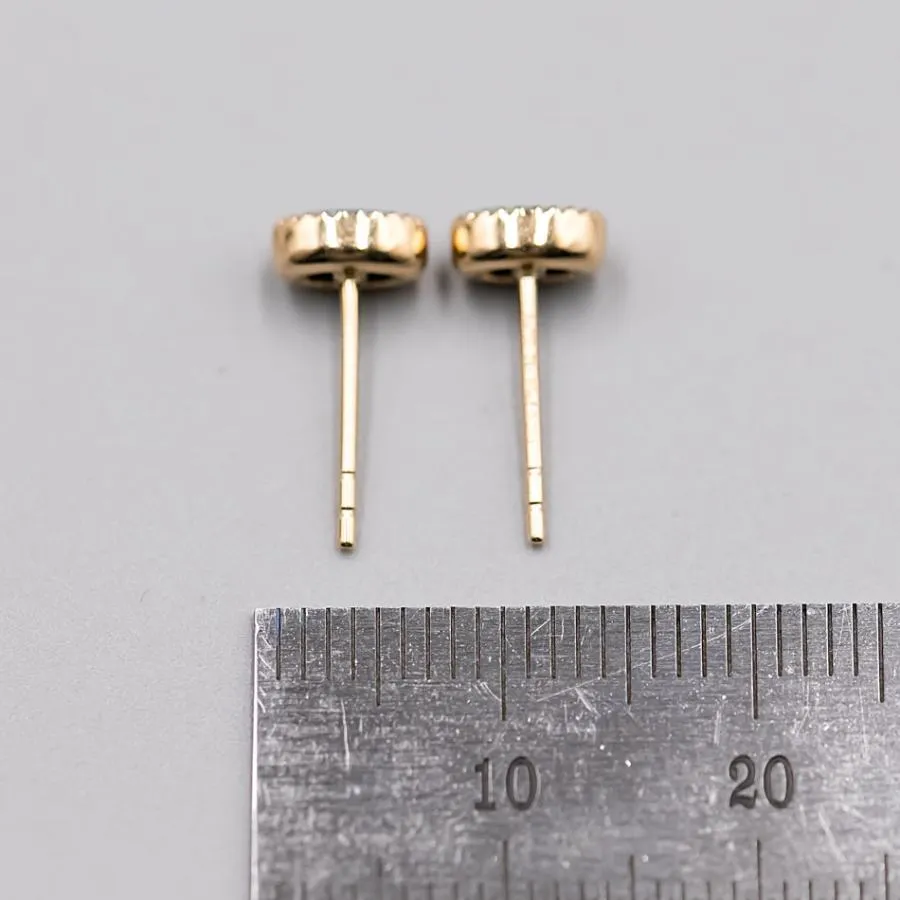 Minimalist Australian Doublet Opal Earrings 18K Yellow Gold