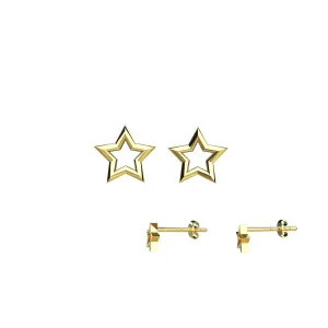 Minimalist Star Shaped Stud Earrings Gold Celestial Earrings