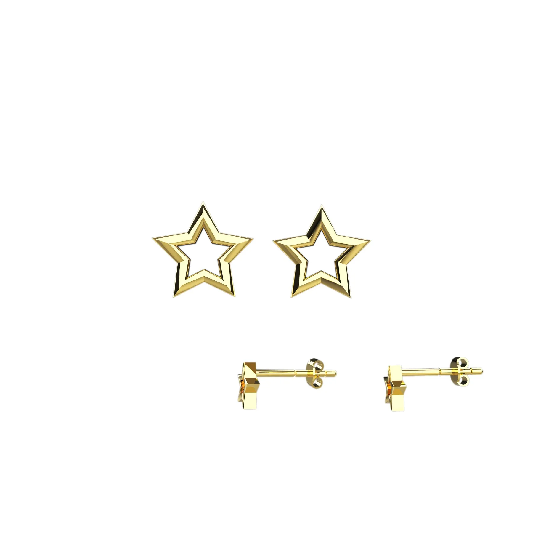 Minimalist Star Shaped Stud Earrings Gold Celestial Earrings