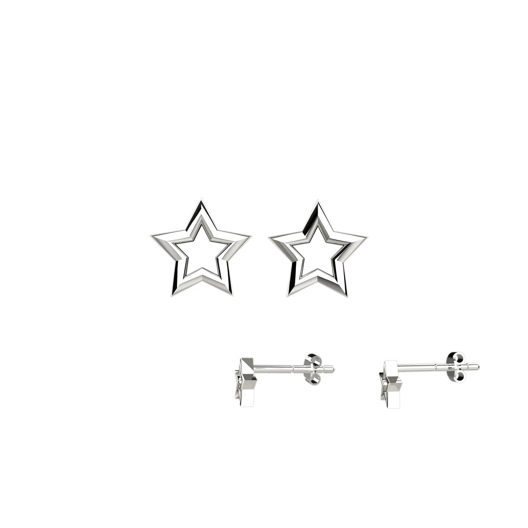 Minimalist Star Shaped Stud Earrings Gold Celestial Earrings