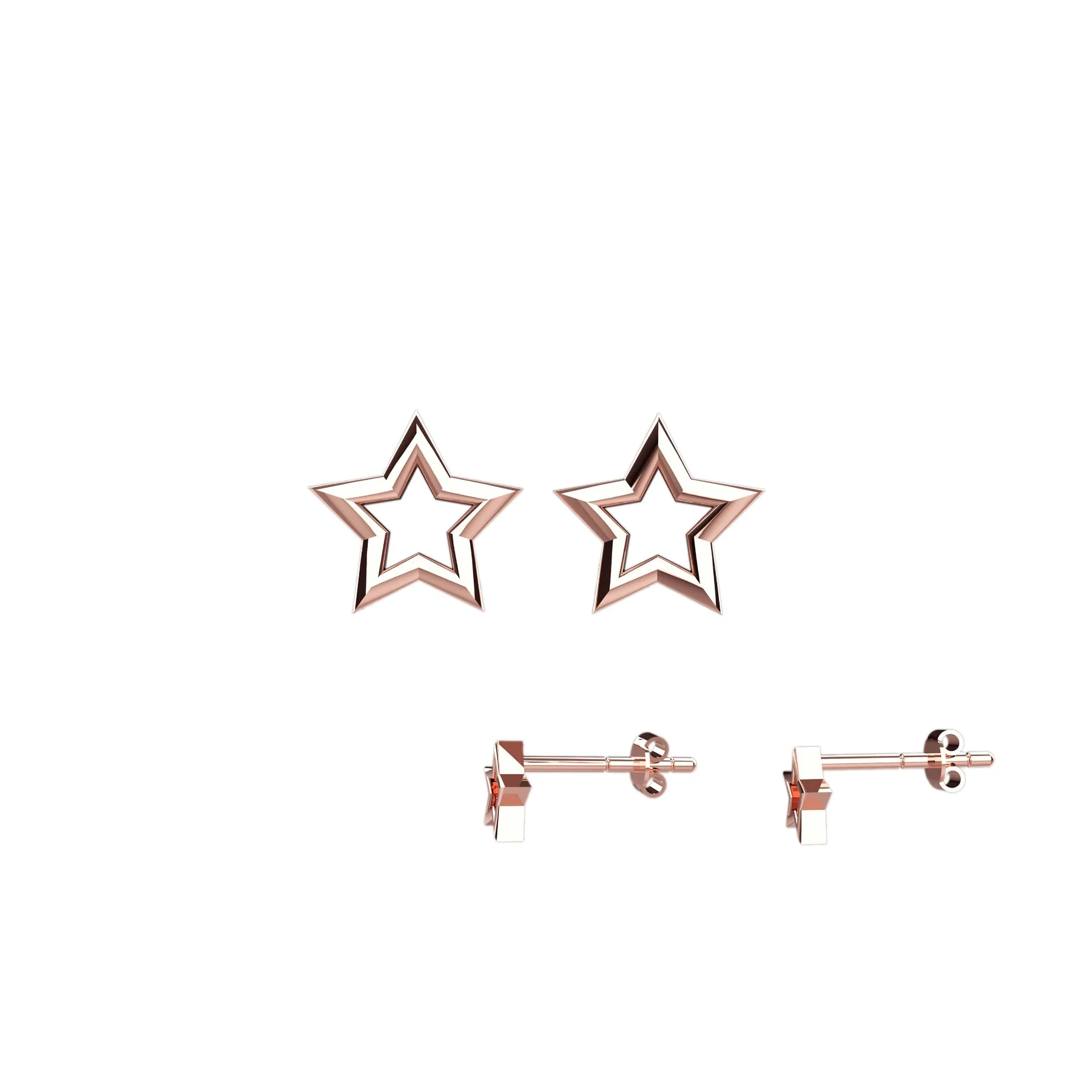 Minimalist Star Shaped Stud Earrings Gold Celestial Earrings