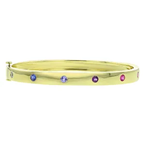 Moderne Deco Burnished Sapphire Bangle