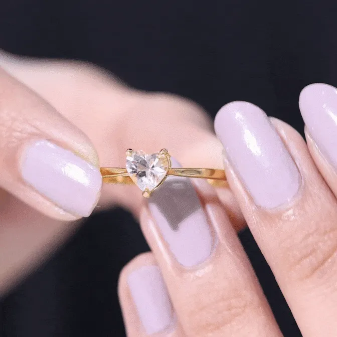 Morganite Heart Solitaire Engagement Ring