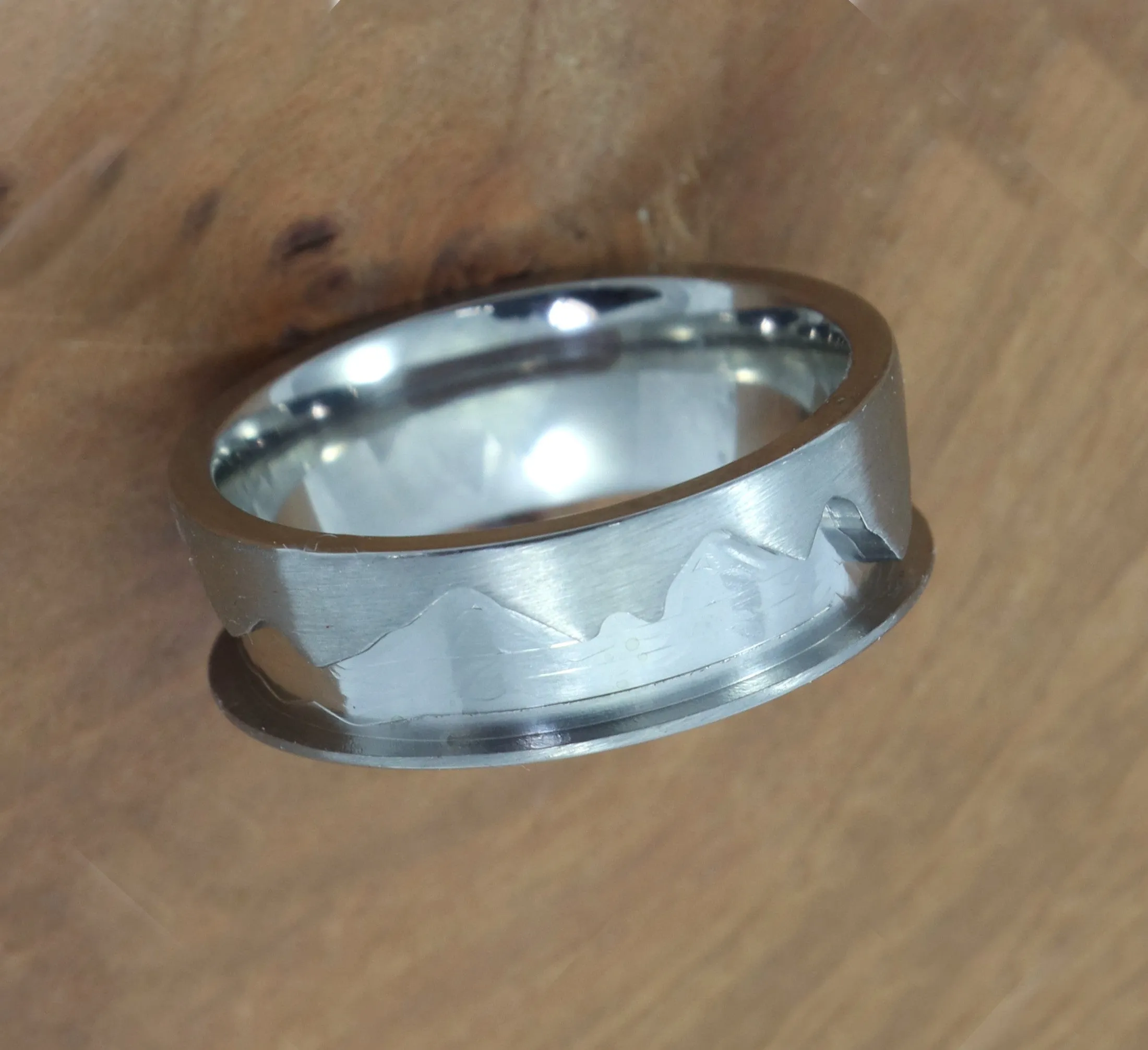 Mountain Inlay Titanium Ring Core