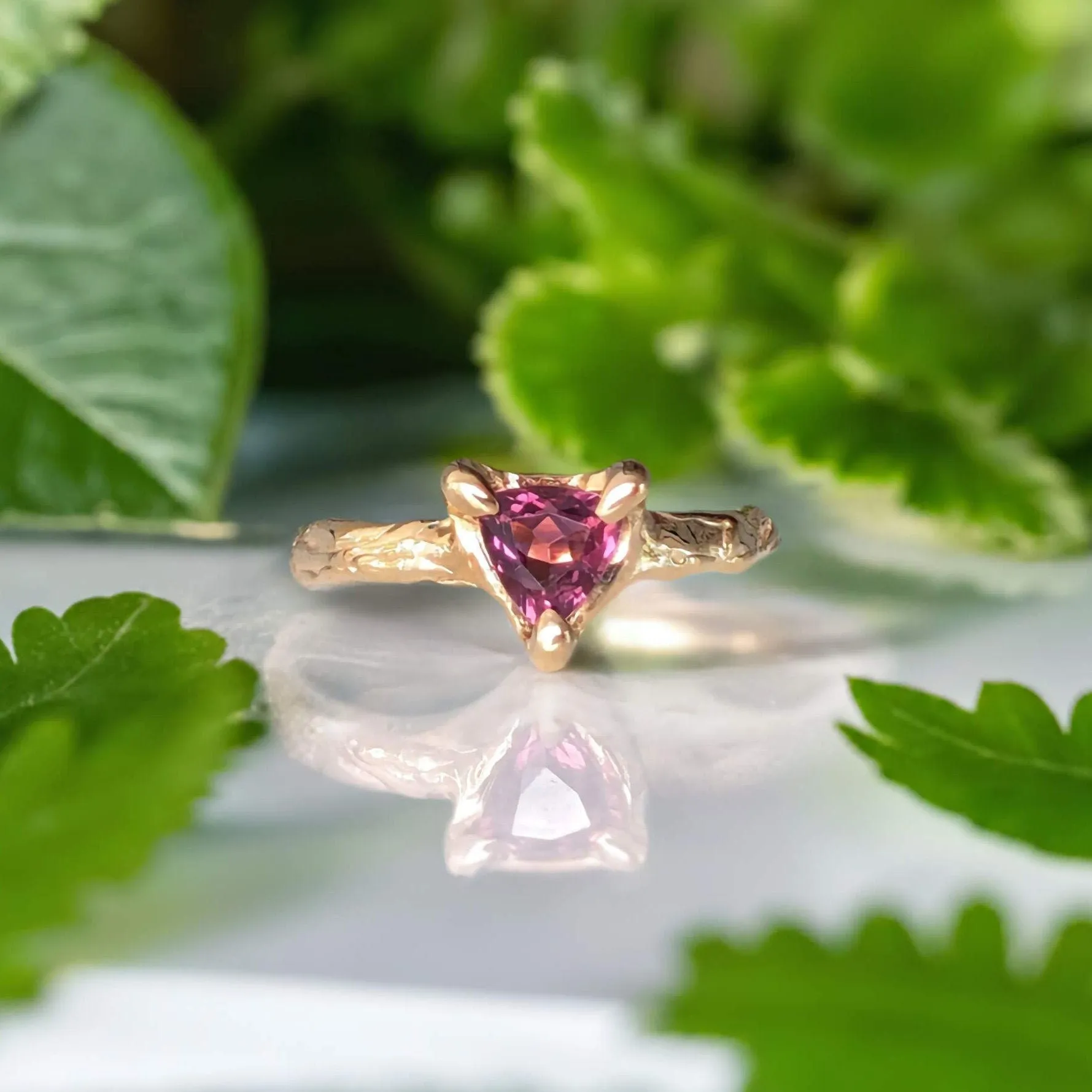 Natural Rubellite Tourmaline Silver ring