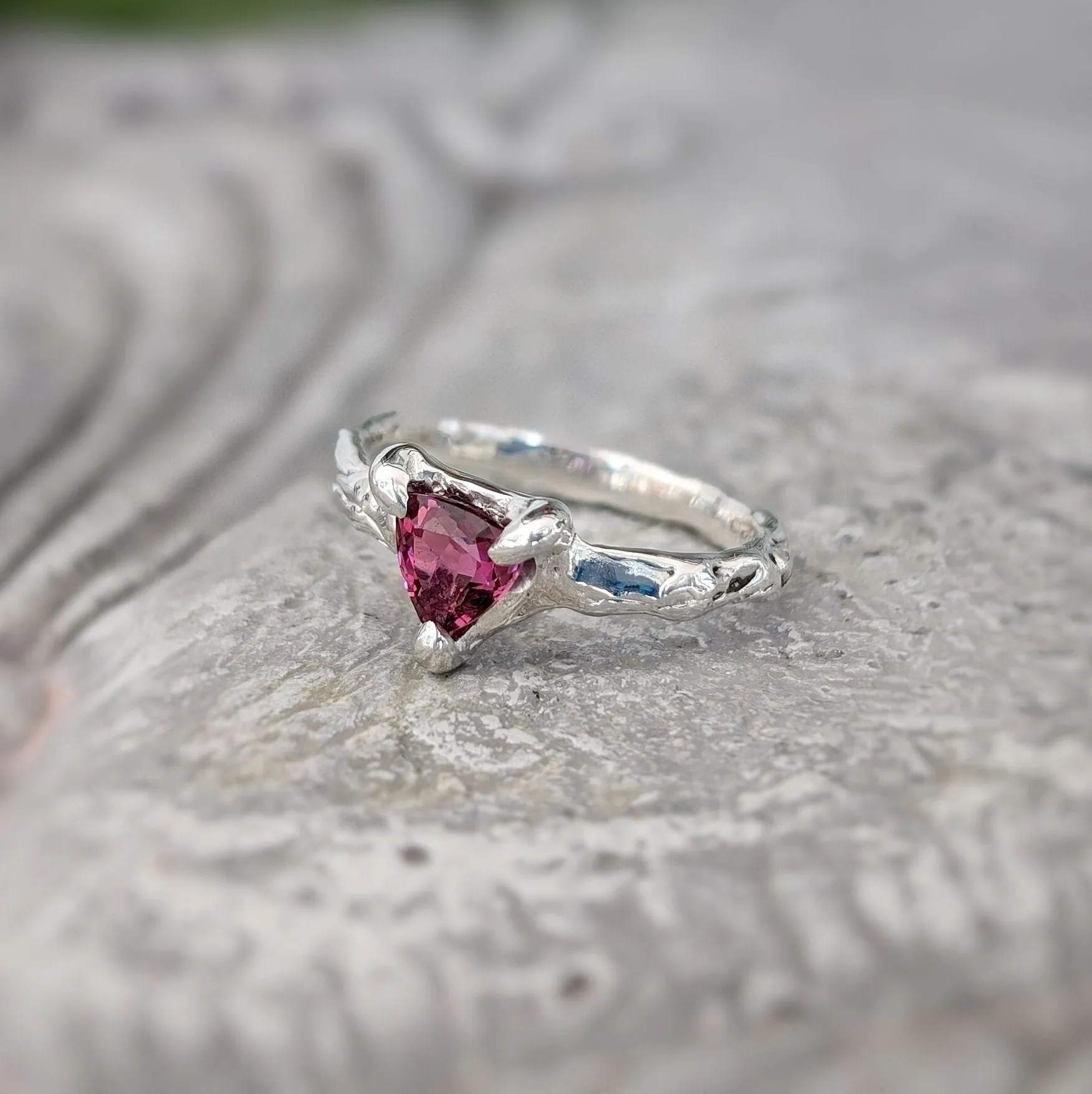Natural Rubellite Tourmaline Silver ring
