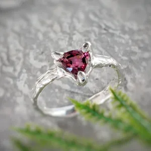 Natural Rubellite Tourmaline Silver ring
