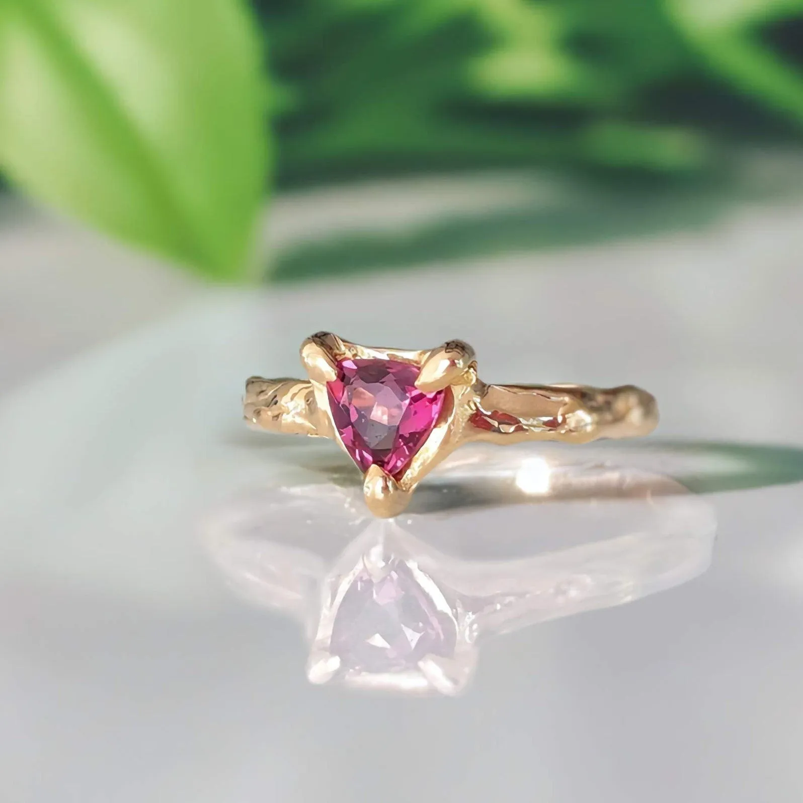 Natural Rubellite Tourmaline Silver ring